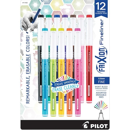 Pilot Frixion Fineliner Erasable Marker Pens - 12 Piece PI466015